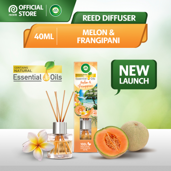 Air Wick Aromatherapy Essential Oils Reeds Diffuser 40ml Melon & Frangipani