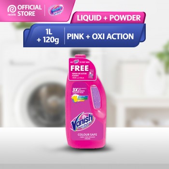 Vanish Fabric Stain Remover Liquid Pink 1L FREE 120g