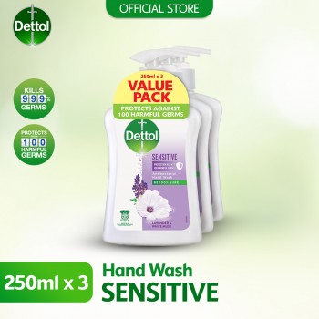 Dettol Hand Wash Sensitive 250ml x 3 Value Pack