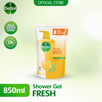 Dettol Shower Gel/Antibacterial Body Wash 850ml Refill Pouch Fresh