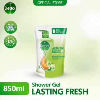 Dettol Shower Gel Refill Pouch 850ml Lasting Fresh