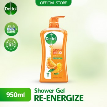 Dettol Shower Gel/Antibacterial Body Wash 950ml Re-Energize