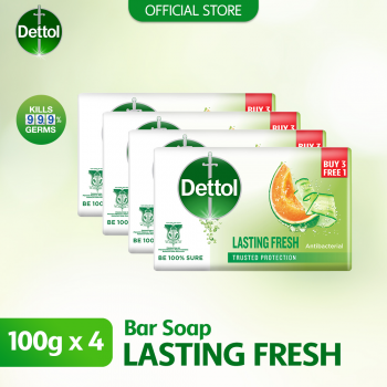 Dettol Anti-Bacterial Body Soap (3+1) 100g Lasting Fresh