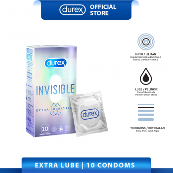 Durex Invisible Extra Lubricated Condoms 10s