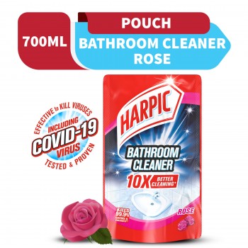 Harpic Bathroom Cleaner Rose Refill Pouch 700ml