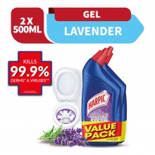 Harpic Lavender Toilet Cleaning Gel 500ml x2 (Value Pack)