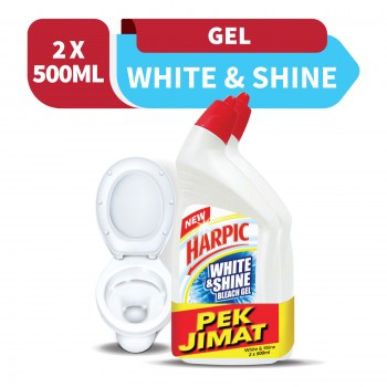 Harpic Liquid White & Shine Bleach Gel Twin Pack 500ml 