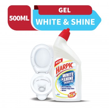 Harpic Liquid Toilet Cleaner White & Shine Bleach Bottle 500ml